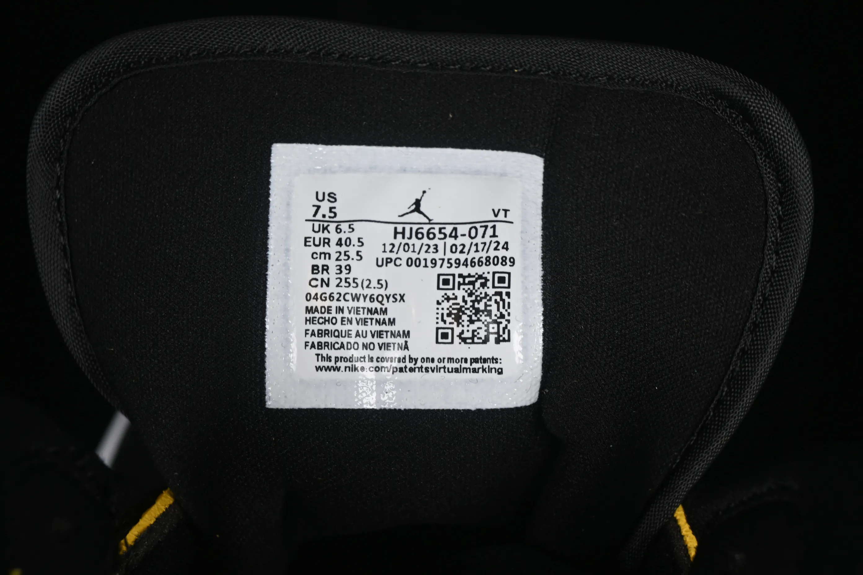 All categories Air Jordan Jordan series basketball shoes Air Jordan 1 Mid Air Jordan 1 Mid AJ1 Joe 1 black and yellow mid-top cultural and casual sneakers HJ6654-071